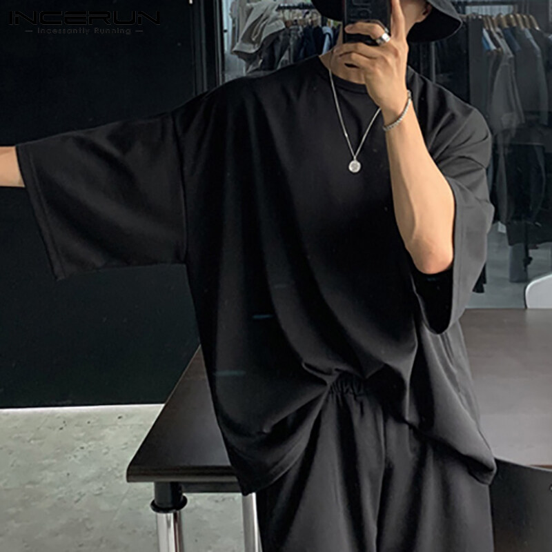 RisingHope 韓國 INCERUN 2件男士短袖T卹短袖運動服套裝休閒服