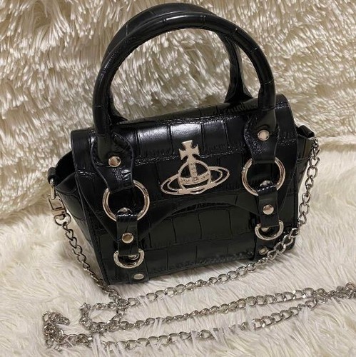 Vivienne Westwood BETTY Croco Mini Shoulder Bag Black New Unused Free Shipping