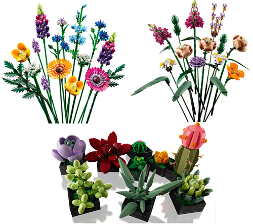 Lego Botanical Flowers Wildflower, Succulent, Rose, Bouquet, Tiny Plants