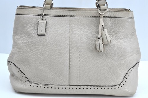 Authentic COACH Shoulder Tote Bag Leather White K3623