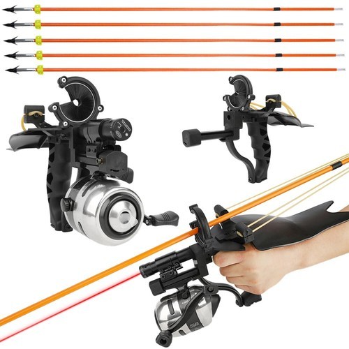 Catapult SlingSet Bowfishing Reel Arrows Laser Archery Target Shooting Bow Fish