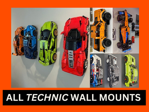 ALL WALL MOUNTS LEGO Technic Cars GT Porsche Sian Bugatti Ferrari F1 RSR GTE SP3